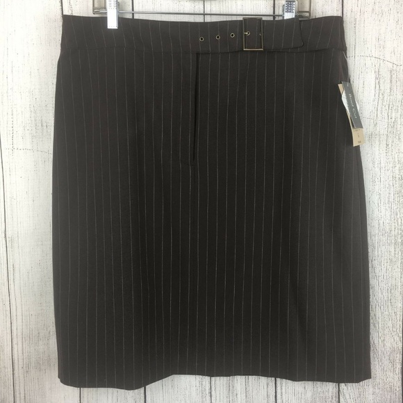 NWT Apostrophe Stretch Brown Striped Skirt Size 18 - Picture 1 of 8